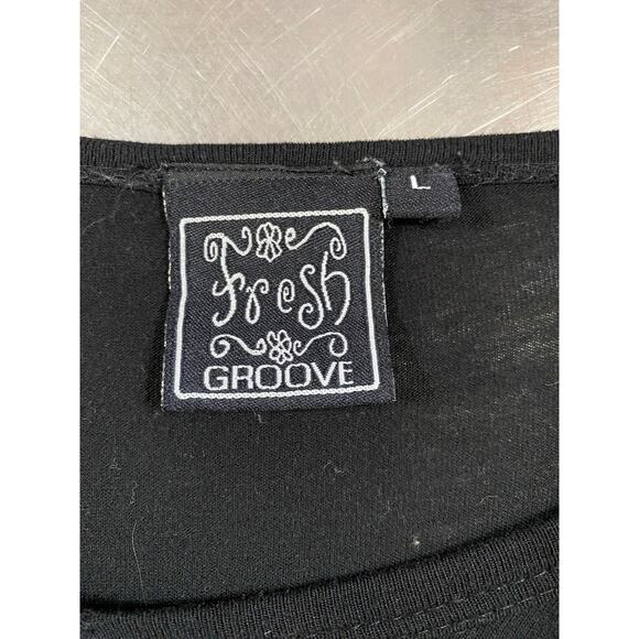 Fresh Groove Pieced Black Art to Wear Artsy Lagenlook Tunic Large - Picture 2 of 8